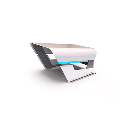 Abri Robot Neo Targa Custom Gardena Couleur Argent-noir-bleu. Toit Ouvrant. Bande De Couleur Personnalisée Pour Robots. En Alumi