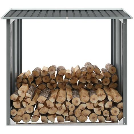 Abri Stockage Bûches Extérieur Gris 172x91x154 . Idéal rangement bois de chauffage