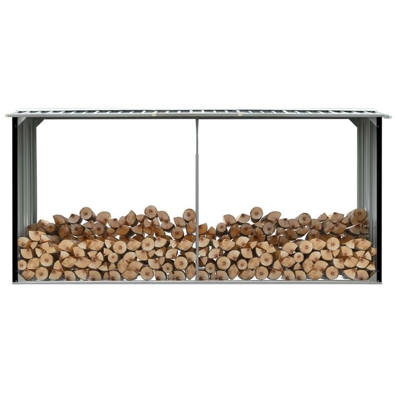 Abri Stockage Bûches Extérieur Gris Anthracite 330x92x153 . Idéal rangement bois de chauffage - Gris Anthracite