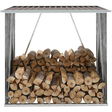 Abri Stockage Bûches Extérieur Marron 163x83x154 . Idéal rangement bois de chauffage