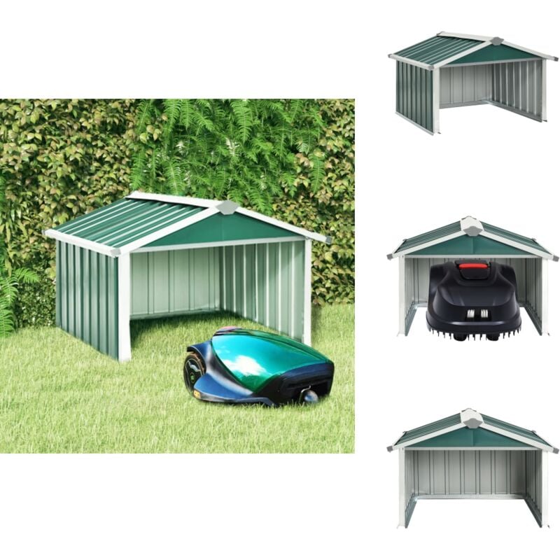 Abri tondeuse robot de jardin 92x97x63 cm Acier galvanisé Vert - Abri Tondeuse Robot - Abri Jardin - Abri Pour Robot Tondeuse - Protection Robot