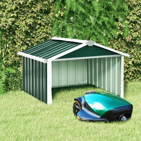 Abri tondeuse robot de jardin-Remise Cabane pour robot 92x97x63 cm Acier galvanisé Vert
