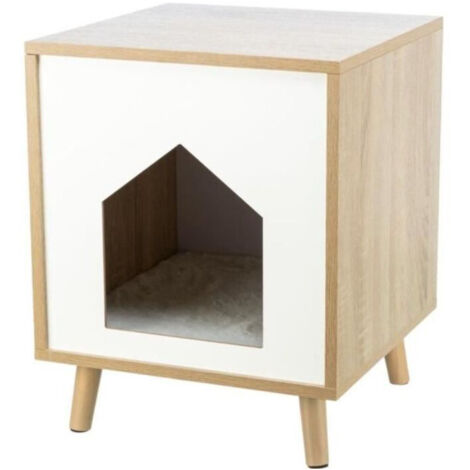 Abri - TRIXIE - Isa - Aspect bois - 40 x 50 x 40 cm - Brun clair / Blanc