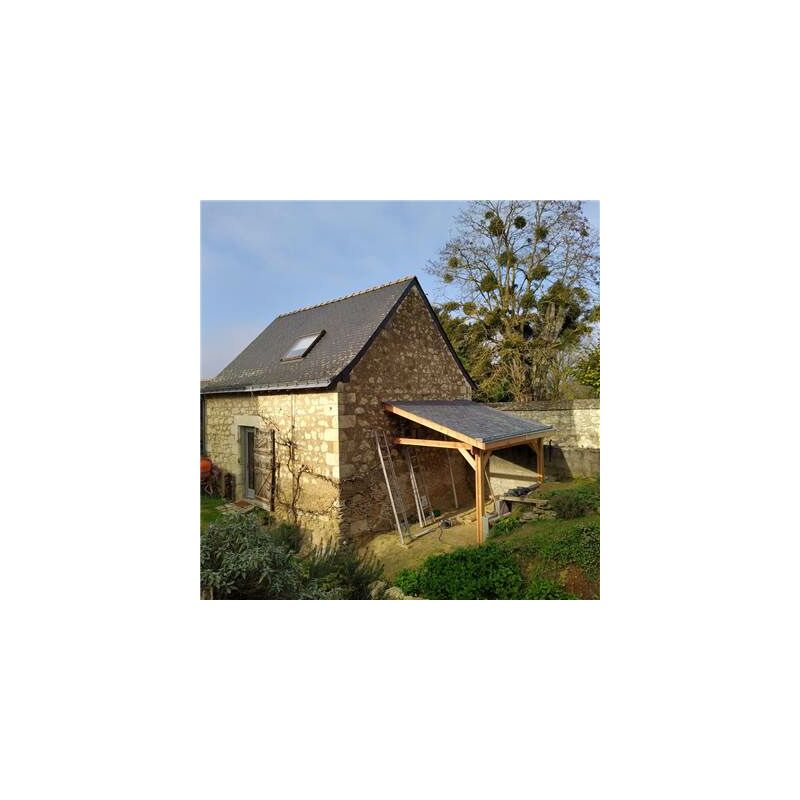 Abri Une Pente Adossé, 350cmx400cm, Bois douglas Français, Carport, Auvent, Abri voiture