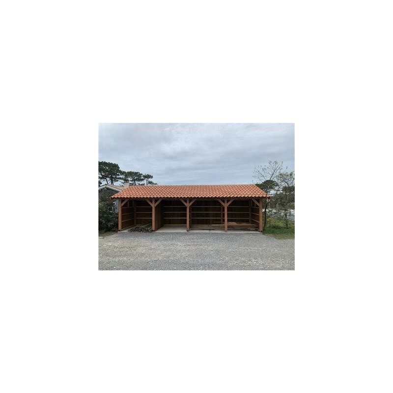 Abri Une Pente, 350cmx1150cm, Bois douglas Français, Carport, Auvent, Abri voiture
