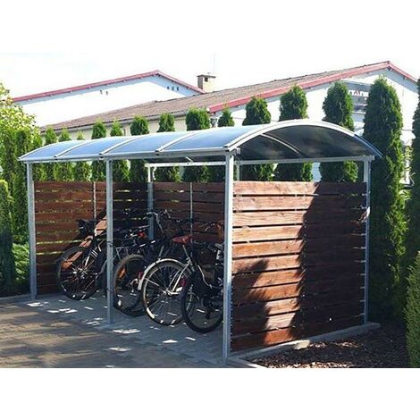 Abri vélo parois en bois ZORZA pour 10 vélos - 420cm - Fixation: à visser