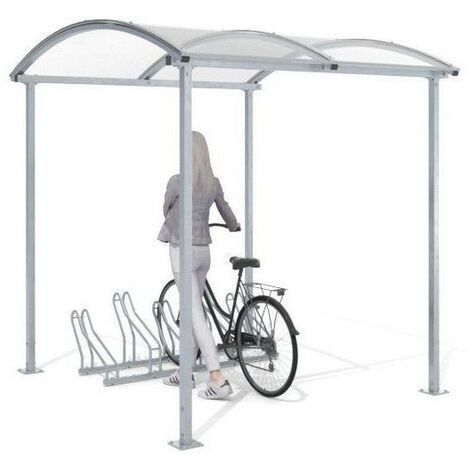 Abri vélo ZORZA pour 5 vélos - 210cm - Fixation: à fixer dans le béton