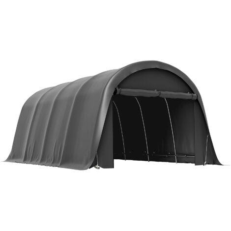 Abri voiture-garage de 3 x 6 mètres, tente de rangement résistante au froid et à l'eau, avec parois latérales amovibles, grande porte à enroulement, protection UPF50+