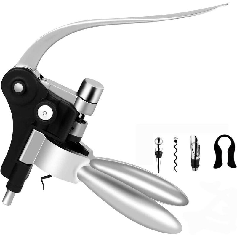 

Abridor de botellas de vino Juego de sacacorchos Kit de abridor de vino con cortador de papel de aluminio, tapón de vino y espiral adicional