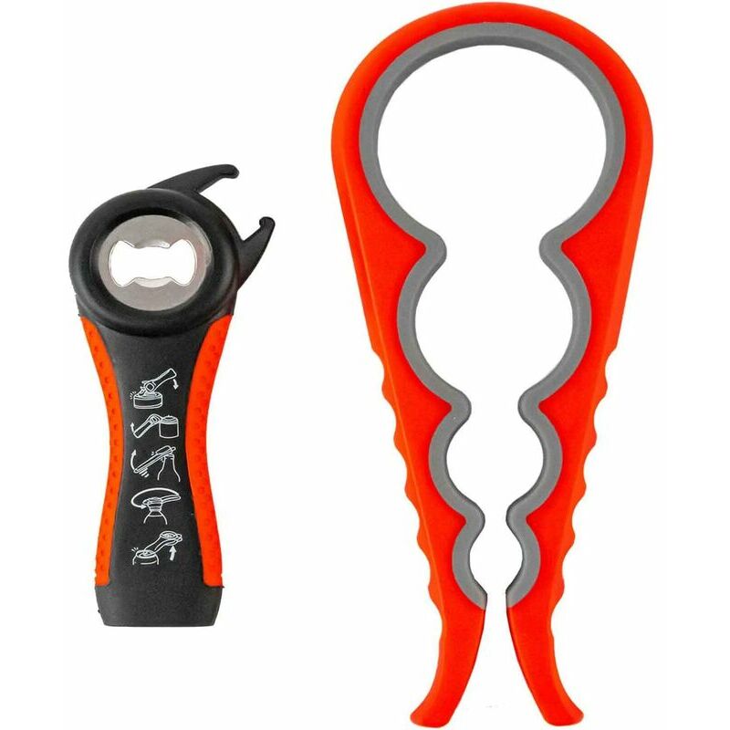 Abridor de botellas rojo, abridor de tarros