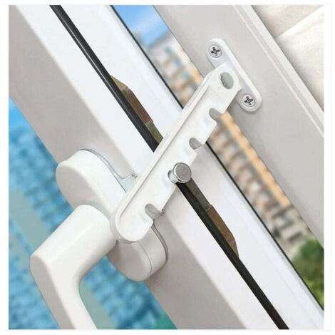Abridor de ventanas abatibles, cerradura de seguridad para bebés, protección antipinzamiento, abridor de ventilación de ventanas, apertura hacia afuera para ventanas de UPVC, madera y aluminio, blanco