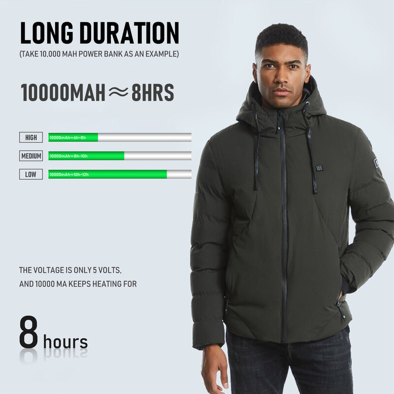 

Abrigo con calefaccion para hombre Chaquetas calientes electricas USB Sudadera con capucha gruesa de invierno para deportes al aire libre Banco de