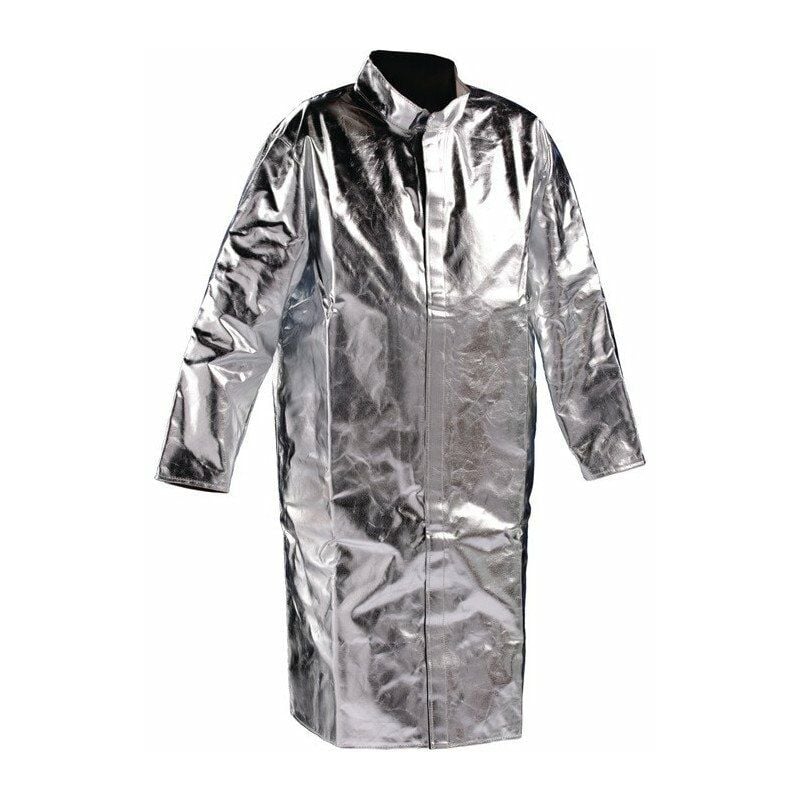 

Abrigo con cuello alzado talla 54 plata JUTEC