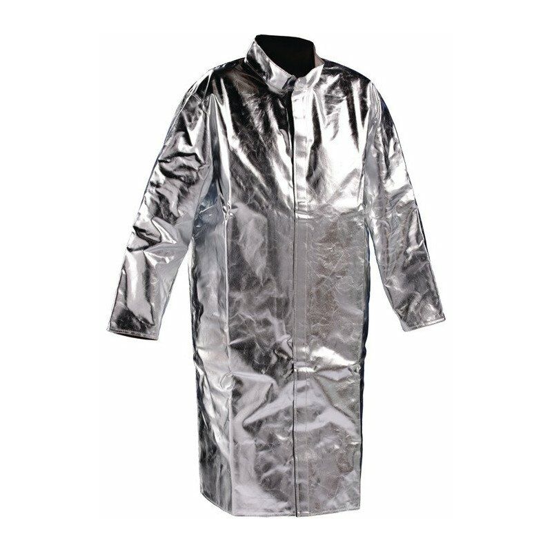 

Abrigo con cuello alzado talla 58 plata JUTEC