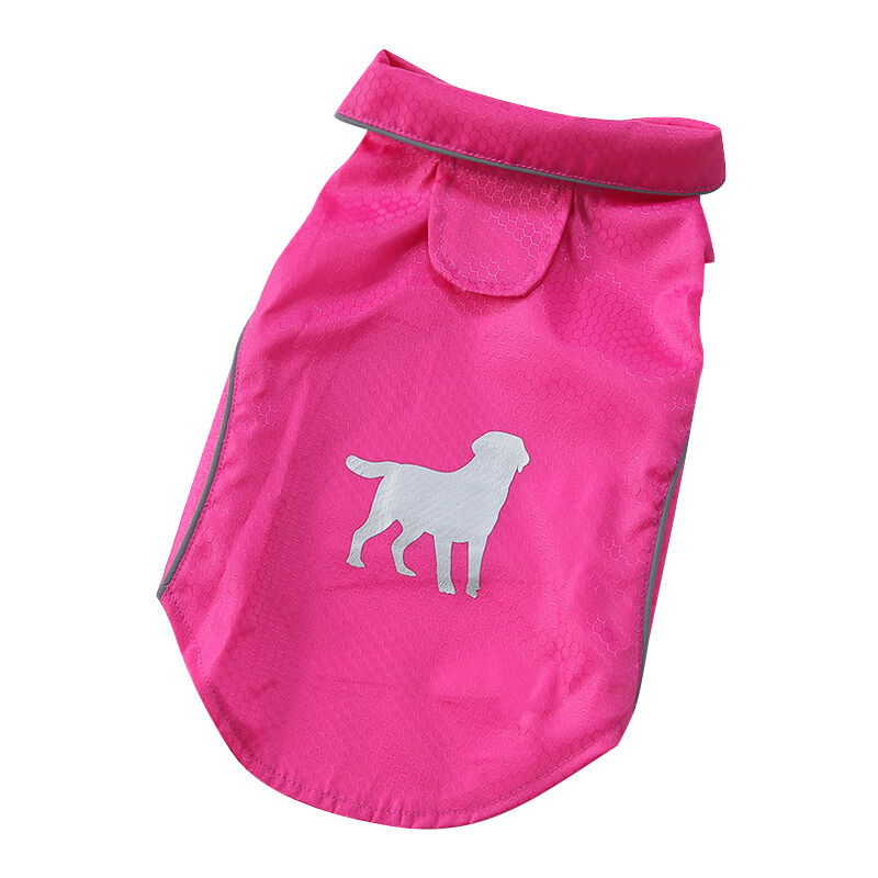 

Abrigo de lluvia para mascotas de verano al aire libre con rayas reflectantes, chaquetas impermeables, impermeable para perros, gatos, ropa,Rosa, S