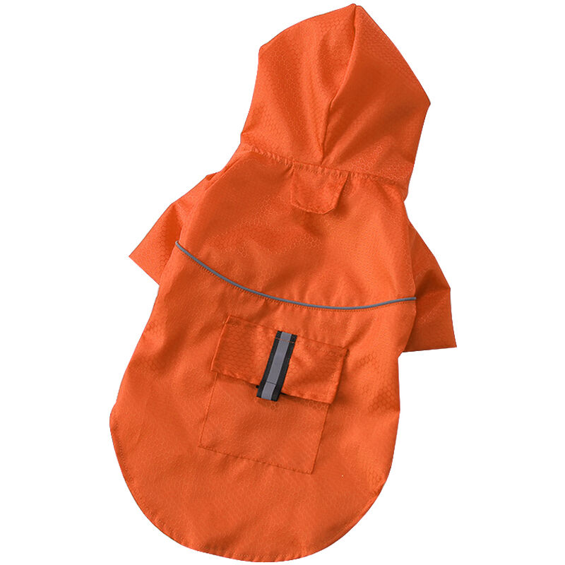 

Abrigo de lluvia para mascotas para cachorros al aire libre de verano con rayas reflectantes y bolsillos con capucha Chaquetas impermeables