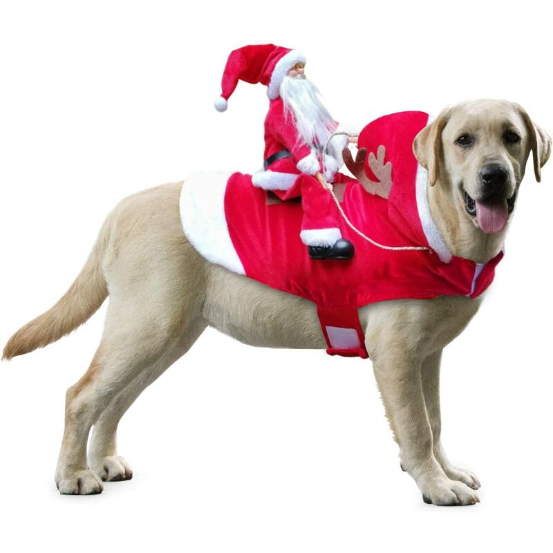 

Abrigo de perro de navidad, abrigo de perro de tamaño pequeño con santa claus en su gato suéter rojo de perro de navidad