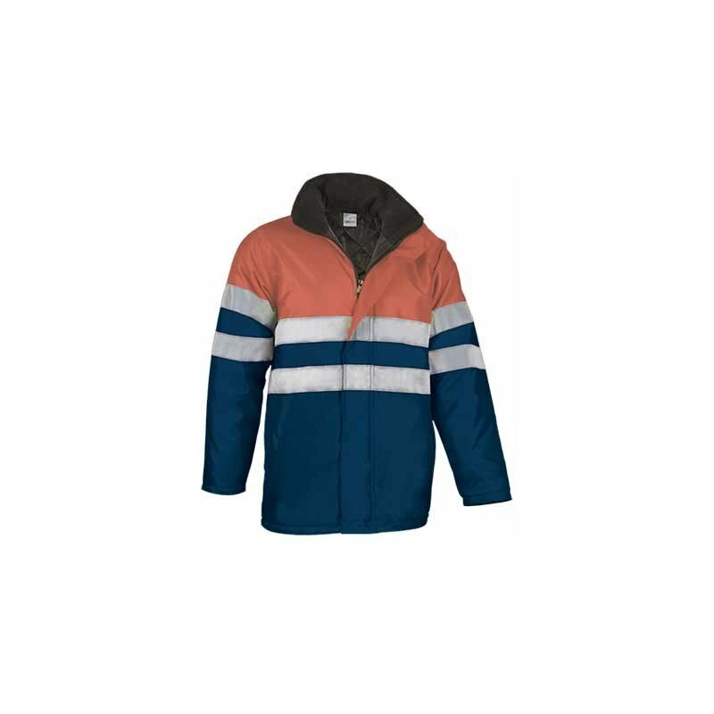 

Parka de alta visibilidad con relleno acolchado VALENTO Traffic | 3XL - Naranja fluor / Azul mar