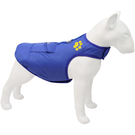 Abrigo impermeable azul para perros (M), chaqueta reversible cortavientos, chaleco cálido, chaqueta de senderismo para perros pequeños y medianos.