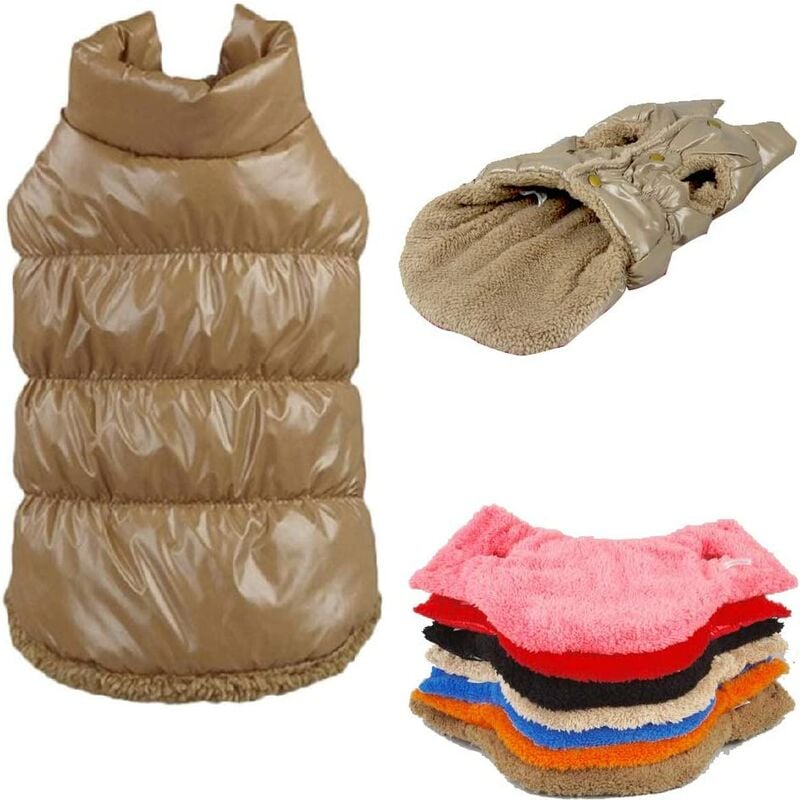

Abrigo impermeable para perros Chaqueta de invierno acolchada acolchada Chaqueta de plumón para mascotas Ropa grande a juego Marrón M Pecho: 41-43cm