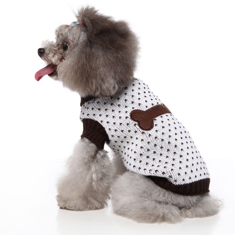 

Abrigo para perro, chaleco para perro, ropa de invierno cálida para mascotas, disfraz de cachorro con ropa estampada (M, blanco + marrón)