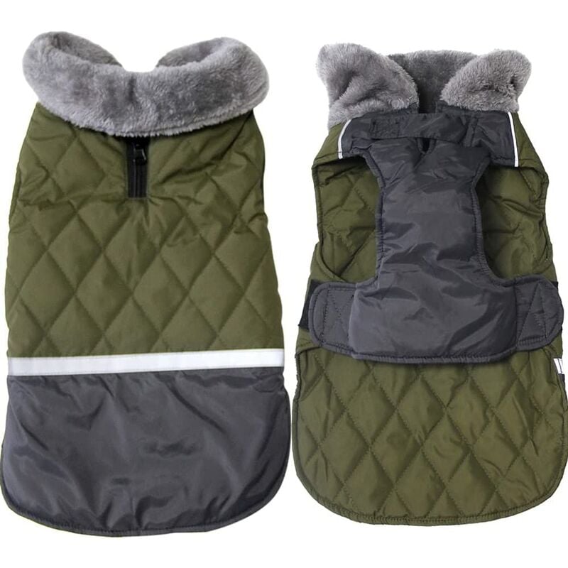 

Abrigo polar para perros pequeños, impermeable y abrigado, ideal para el invierno （Verde）