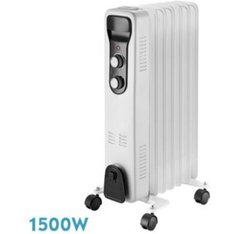 ABRILA 1500W Ölradiator - BRASILIA Schwarz-Weiß-Mod. (59,5x33x24 cm) (37x14x63 )