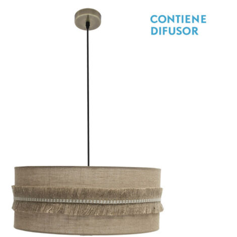 ABRILA AKUNADECOR Beige Pendelleuchte mit Schirm De Fransen De Die Kala Serie