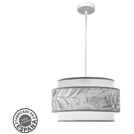 ABRILA AKUNADECOR Lampe à suspension Camerun De 1 lumière avec double abat-jour gris