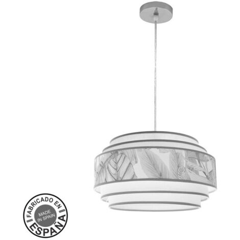 ABRILA AKUNADECOR Sospensione Modello Camerun Grigio 1 Luce Con Paralume