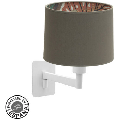 ABRILA  Aplique De Pared Modelo Tunez Gris Con Pantalla