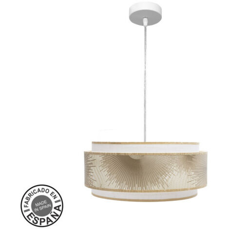 ABRILA Colgante 1 Luz Modelo Nepal Blanco Con Pantalla Doble