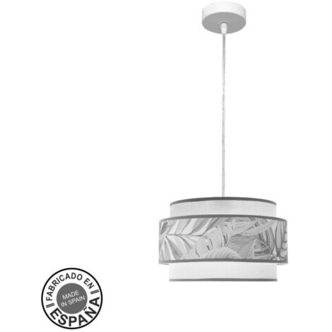 ABRILA  Colgante Camerun Gris Con Doble Pantalla 1 Luz