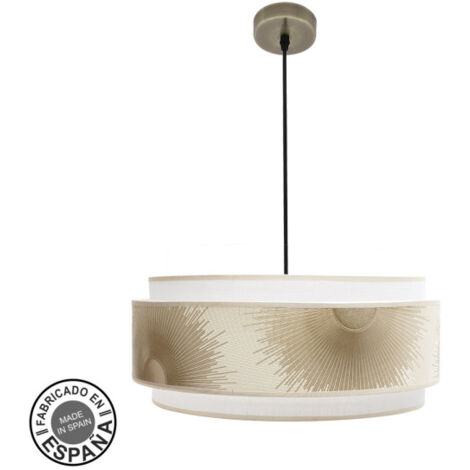 ABRILA  Colgante Con Doble Pantalla Modelo Nepal Dorado