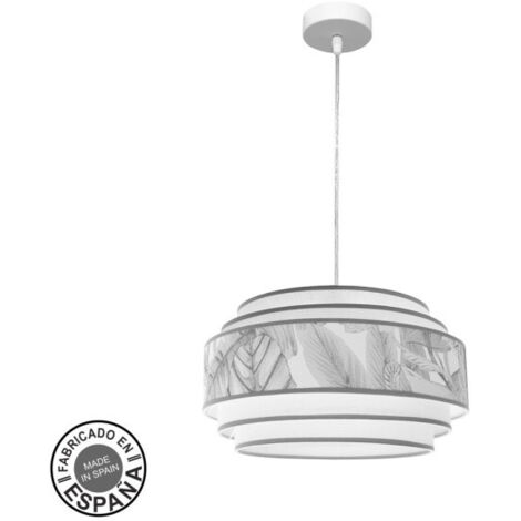 ABRILA  Colgante Con Pantalla Modelo Camerun Gris 1 Luz