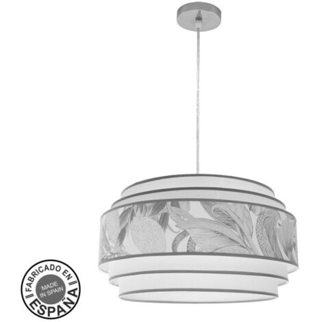 ABRILA  Colgante Modelo Camerun Gris Detalle Hojas Con Pantalla