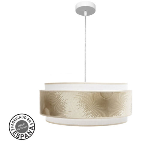 ABRILA  Colgante Modelo Nepal Blanco Con Doble Pantalla