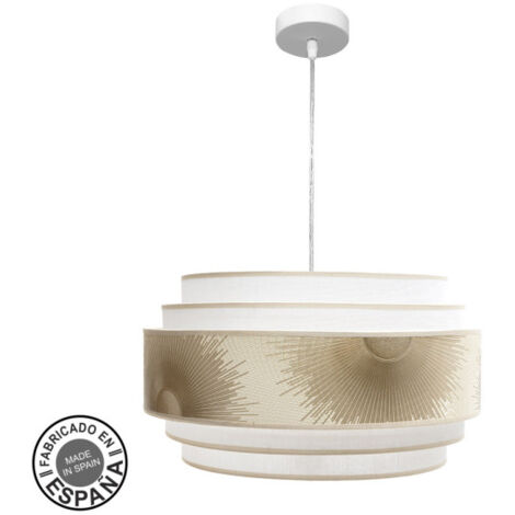 ABRILA Colgante Nepal Blanco De 3 Luces Con Pantalla