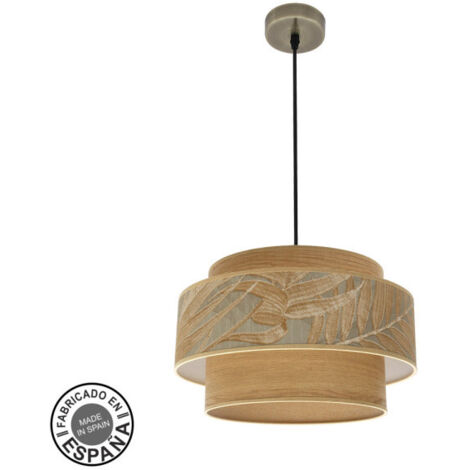 ABRILA  Colgante Samoa Dorado 1 Luz Con Doble Pantalla