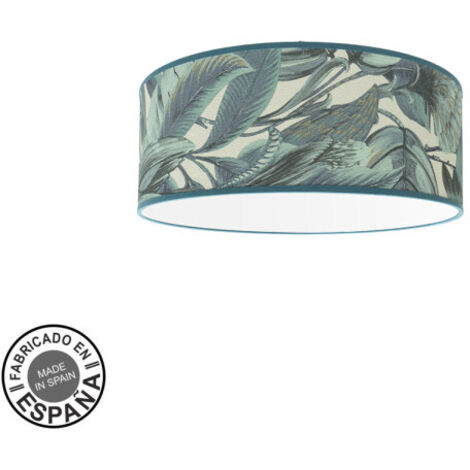 ABRILA Plafon Decorativo Modelo Argel Azul Con Pantalla Hojas