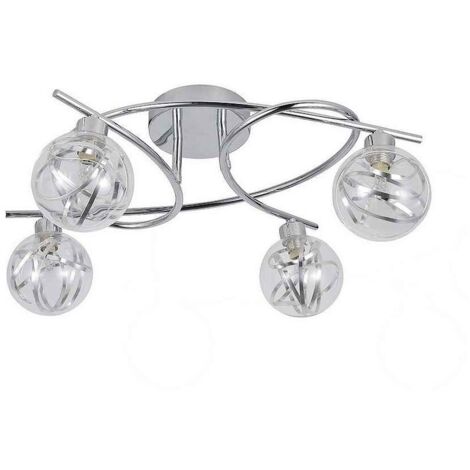 ABRILA  Plafon Varanasi Cromo De 4 Luces