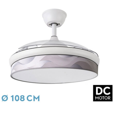 ABRILA  Ventilador Dc Moda Blanco Gris Control Remoto Cct Regulable