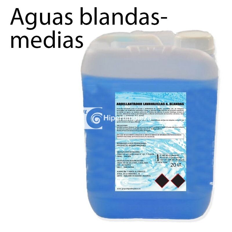 

Abrillantador lavavajillas industrial ag. blandas 20L