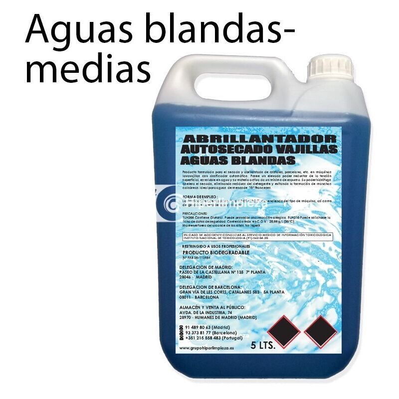 

Abrillantador lavavajillas industrial ag. blandas 5L