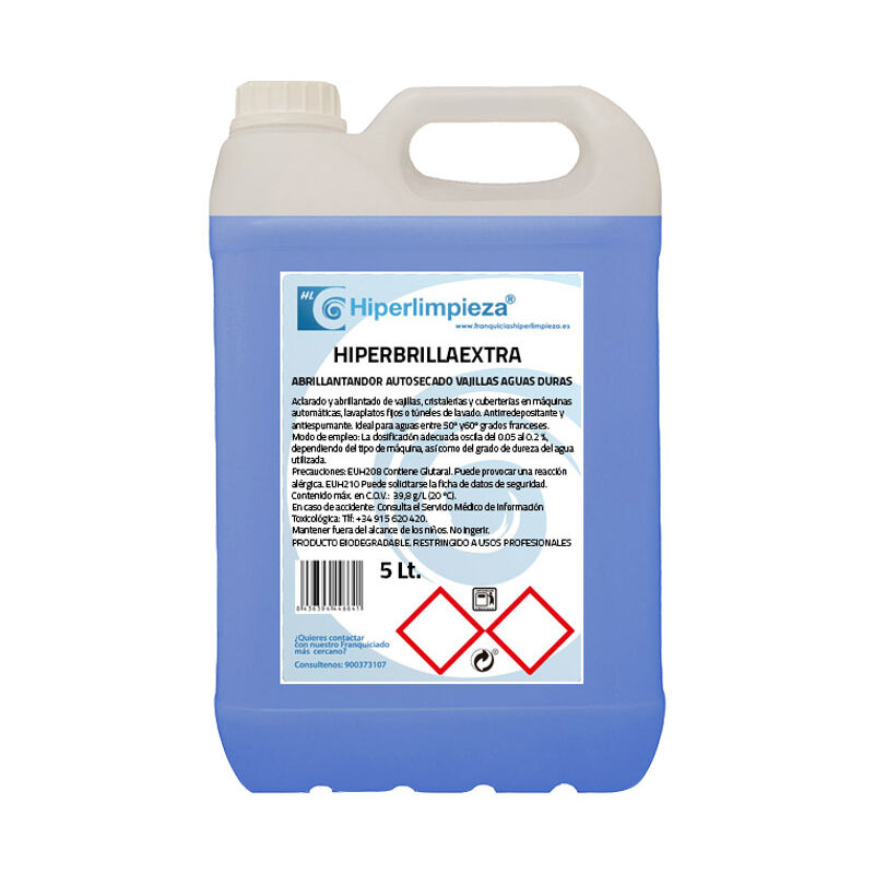 

Hiperlimpieza - Abrillantador vajillas ag. Duras 5L