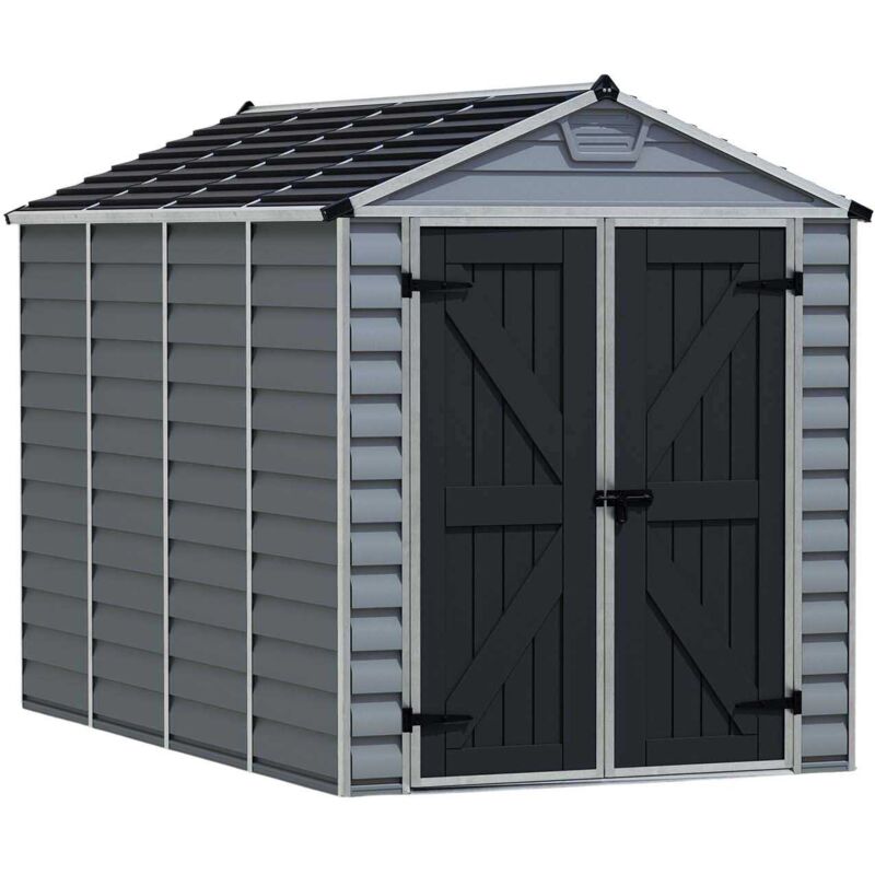 Palram - Abri de jardin en aluminium et polycarbonate gris et noir Skylight 5.6m²