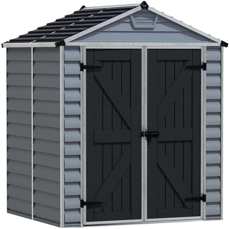 Palram - Abri de jardin en aluminium et polycarbonate gris et noir Skylight 2.8m²