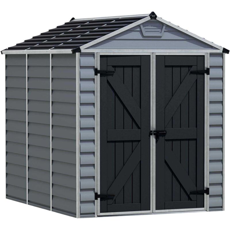 Palram - Abri de jardin en aluminium et polycarbonate gris et noir Skylight 4.2m²