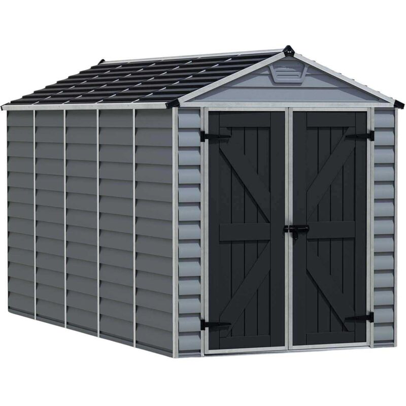 Palram - Abri de jardin en aluminium et polycarbonate gris et noir Skylight 7m²