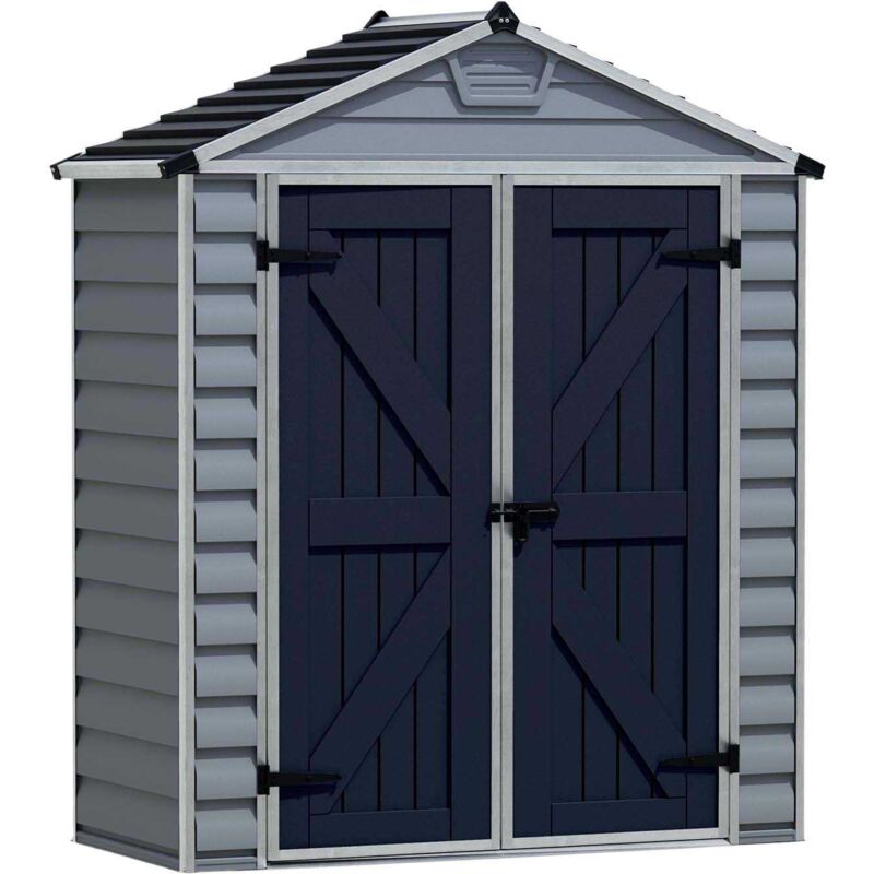 Palram - Abri de jardin en aluminium et polycarbonate gris et noir Skylight 1.7m²